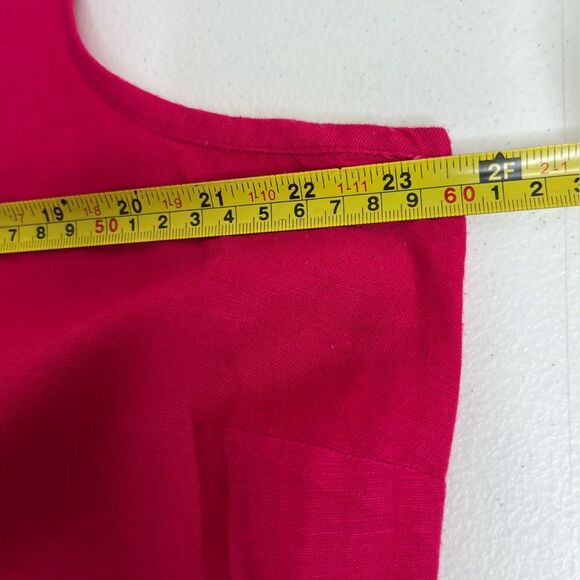 Avenue Pink Linen Rayon Maxi Shift Dress Square Neck Sleeveless Women Size 18 - Picture 8 of 10